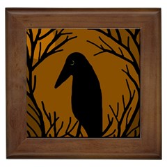 Halloween Raven - Brown Framed Tiles