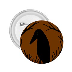 Halloween Raven - Brown 2 25  Buttons