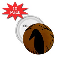 Halloween Raven - Brown 1 75  Buttons (10 Pack)