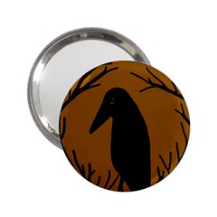 Halloween Raven - Brown 2 25  Handbag Mirrors by Valentinaart