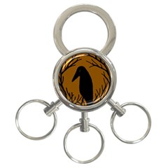 Halloween Raven - Brown 3-ring Key Chains