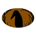 Halloween raven - brown Oval Magnet Front