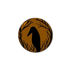 Halloween Raven - Brown Golf Ball Marker by Valentinaart