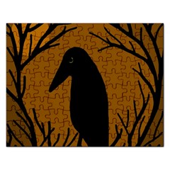 Halloween Raven - Brown Rectangular Jigsaw Puzzl