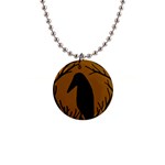 Halloween raven - brown Button Necklaces Front