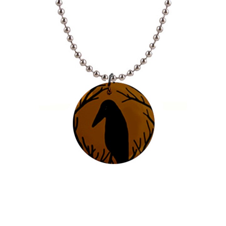 Halloween raven - brown Button Necklaces