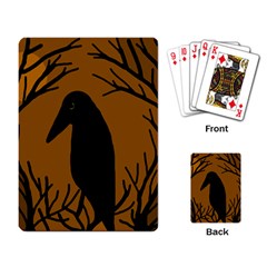 Halloween Raven - Brown Playing Card