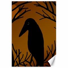 Halloween Raven - Brown Canvas 20  X 30   by Valentinaart