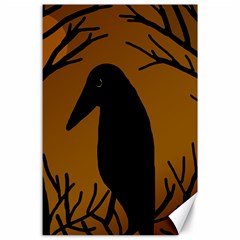 Halloween Raven - Brown Canvas 24  X 36 