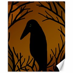 Halloween Raven - Brown Canvas 11  X 14   by Valentinaart