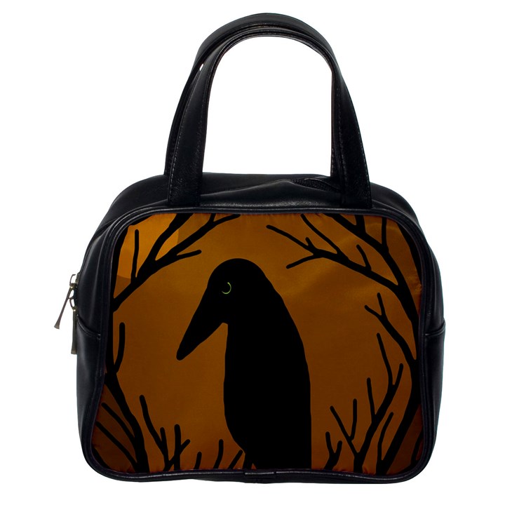 Halloween raven - brown Classic Handbags (One Side)