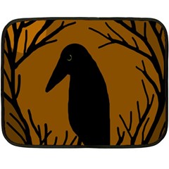 Halloween Raven - Brown Fleece Blanket (mini)