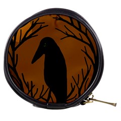 Halloween Raven - Brown Mini Makeup Bags by Valentinaart