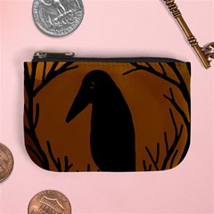 Halloween Raven - Brown Mini Coin Purses