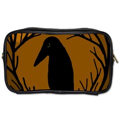 Halloween Raven - Brown Toiletries Bags by Valentinaart