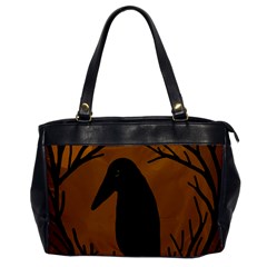 Halloween Raven - Brown Office Handbags by Valentinaart