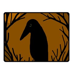 Halloween Raven - Brown Fleece Blanket (small)