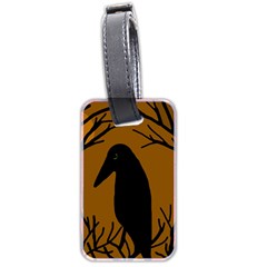 Halloween Raven - Brown Luggage Tags (two Sides) by Valentinaart