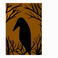 Halloween Raven - Brown Small Garden Flag (two Sides) by Valentinaart