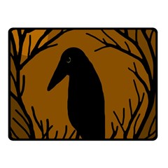 Halloween Raven - Brown Double Sided Fleece Blanket (small) 