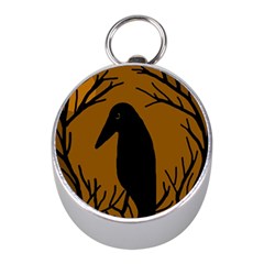 Halloween Raven - Brown Mini Silver Compasses