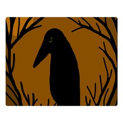 Halloween Raven - Brown Double Sided Flano Blanket (large) 