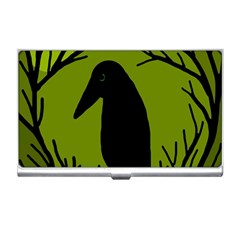 Halloween Raven - Green Business Card Holders