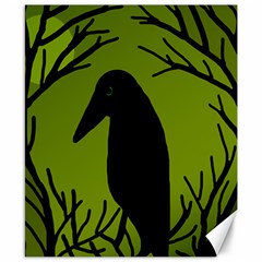 Halloween Raven - Green Canvas 8  X 10  by Valentinaart