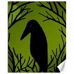 Halloween Raven - Green Canvas 16  X 20  