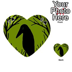 Halloween Raven - Green Playing Cards 54 (heart) 