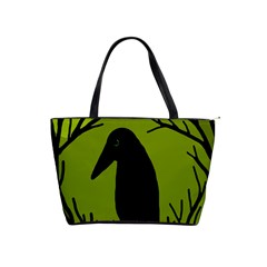 Halloween Raven - Green Shoulder Handbags