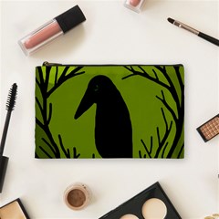 Halloween Raven - Green Cosmetic Bag (medium)  by Valentinaart