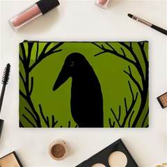 Halloween Raven - Green Cosmetic Bag (large)  by Valentinaart