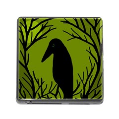 Halloween Raven - Green Memory Card Reader (square)