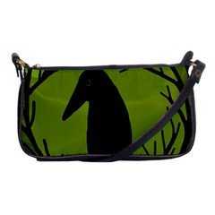 Halloween Raven - Green Shoulder Clutch Bags