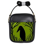 Halloween raven - green Girls Sling Bags Front