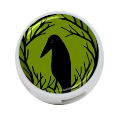 Halloween Raven - Green 4-port Usb Hub (two Sides) 