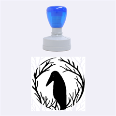 Halloween Raven - Green Rubber Round Stamps (medium)