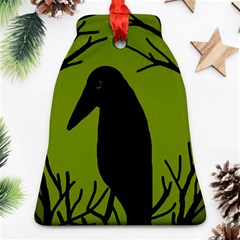 Halloween Raven - Green Bell Ornament (2 Sides)