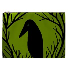 Halloween Raven - Green Cosmetic Bag (xxl)  by Valentinaart