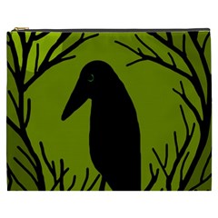 Halloween Raven - Green Cosmetic Bag (xxxl)  by Valentinaart