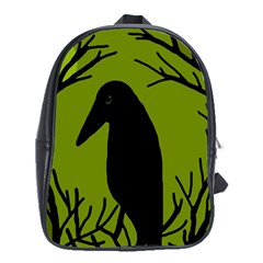 Halloween Raven - Green School Bags (xl) 