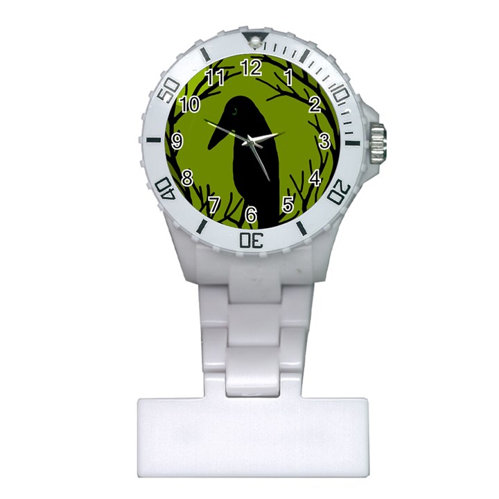 Halloween raven - green Plastic Nurses Watch