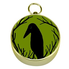 Halloween Raven - Green Gold Compasses by Valentinaart