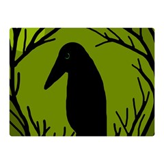 Halloween Raven - Green Double Sided Flano Blanket (mini)  by Valentinaart