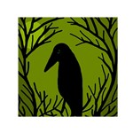 Halloween raven - green Small Satin Scarf (Square) Front