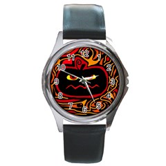 Halloween Decorative Pumpkin Round Metal Watch