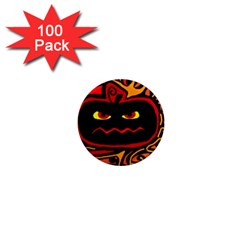 Halloween Decorative Pumpkin 1  Mini Magnets (100 Pack) 