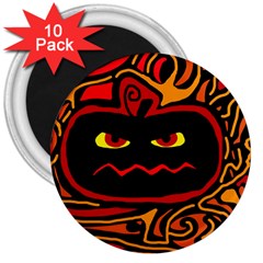 Halloween Decorative Pumpkin 3  Magnets (10 Pack)  by Valentinaart