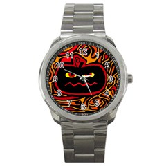 Halloween Decorative Pumpkin Sport Metal Watch